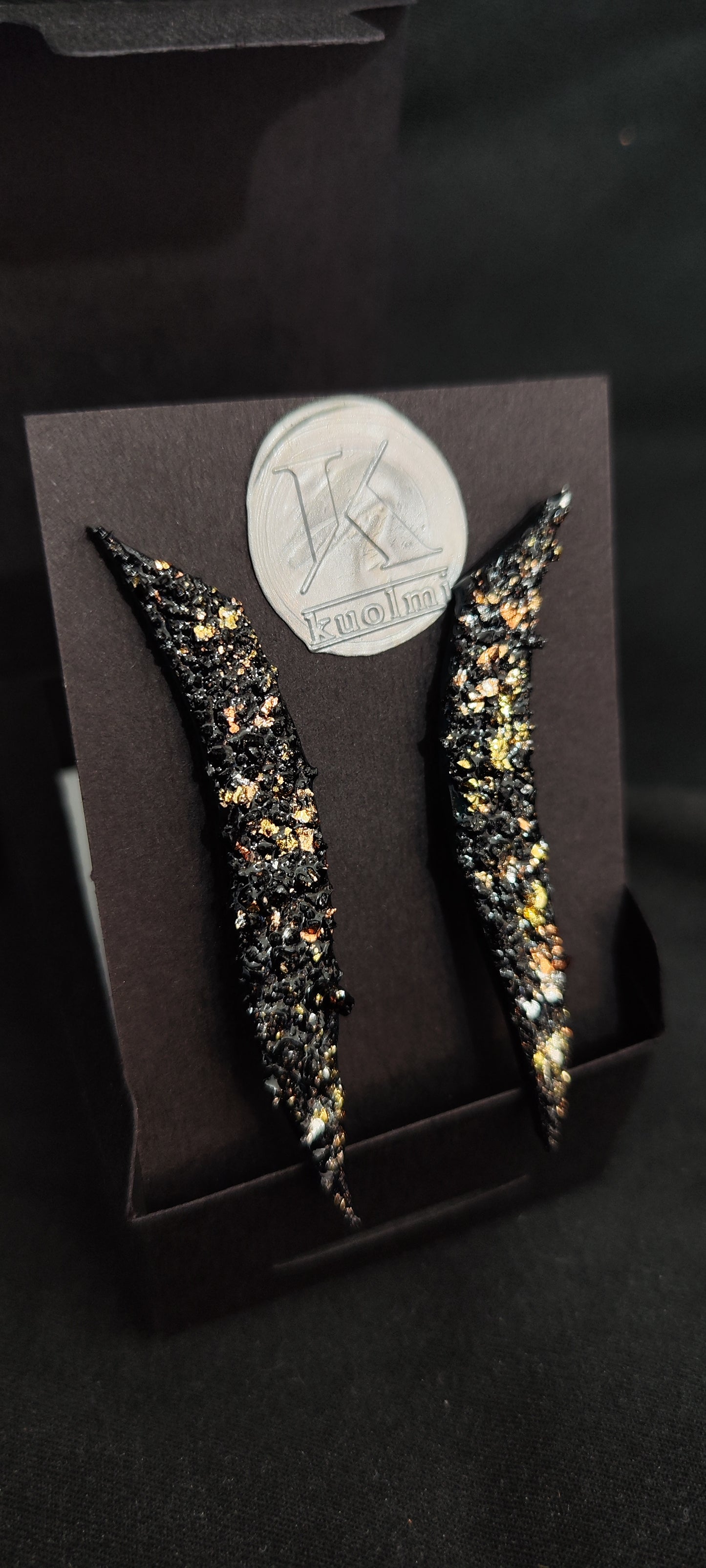 Enjoy the richness of this statement piece of jewelry. Beautiful and quality materials are joined in a timeless star shape. Textures and layers create a 3D effect. Wear a pair or only one earring, try it on causal styling or evening dress, these earrings are going to upgrade your styling 100%! Very light to wear. Free pair of protective stainless steel ear nuts come in a set.