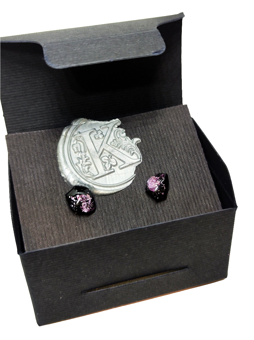 Unique Earrings KUOLMi Lila | Handmade Coal Jewelry