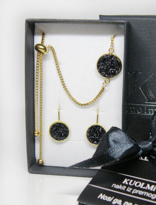 earrings set etsy longdrop copper luxury love black large handmade for oval face brands bridal got modern natural rosegold silver unique european jewelry kpop nz pinterest shop type titanium charms uhani viseči veliki kirurško jeklo rože roza ročno delo antialergijski medicinski klip premog kamen premog kuolmi marjeta hribar zapestnica ginko bracelet special gift darilo komplet