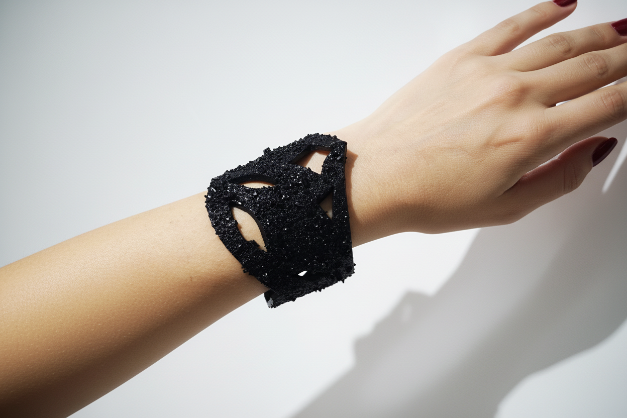 Lace bracelet M with button