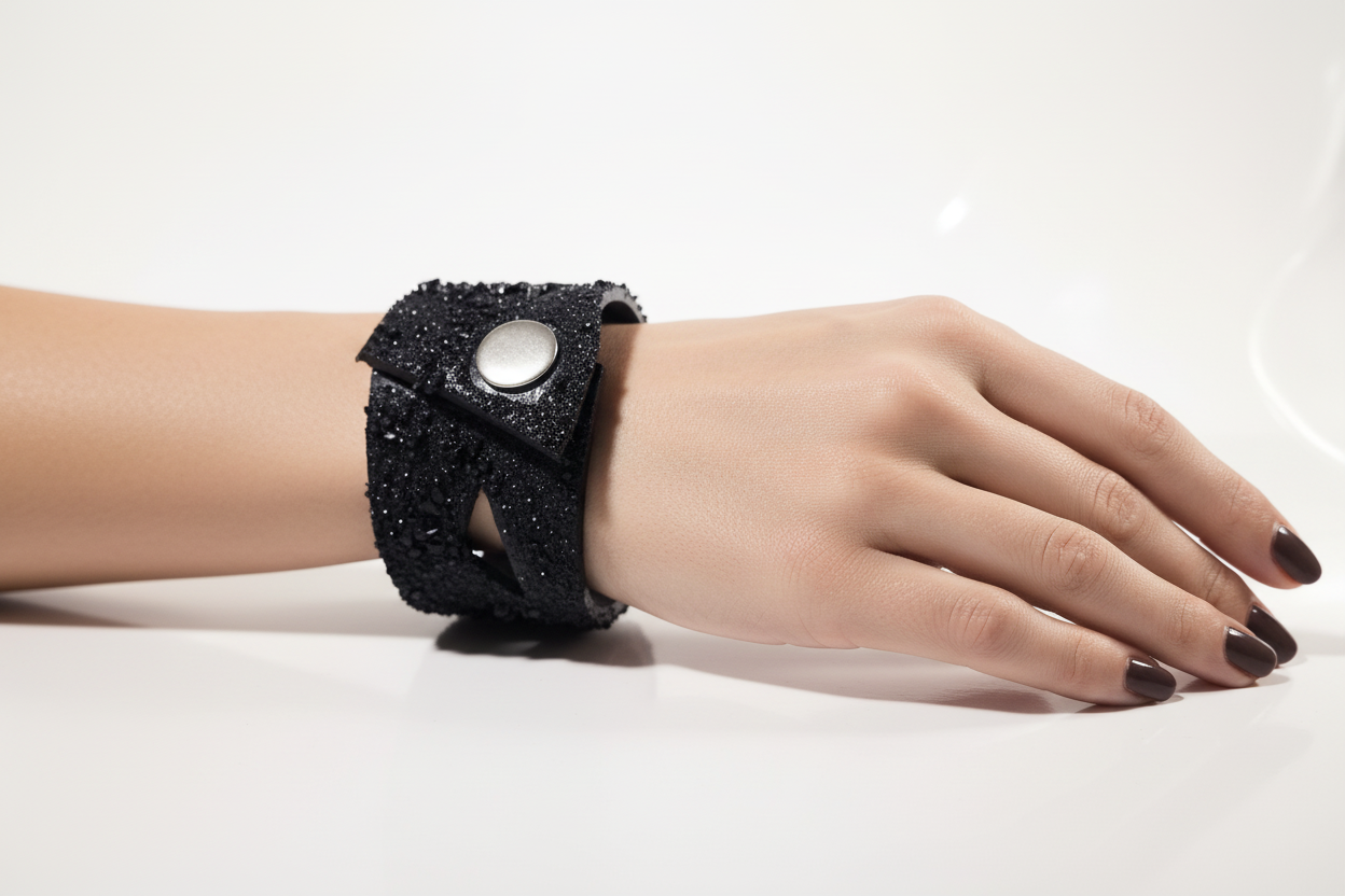 Lace bracelet M with button