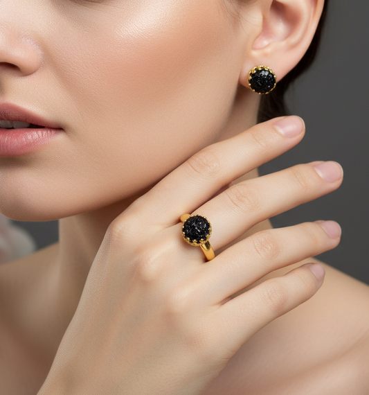 925 Silver Earrings with Gold Plating Crown