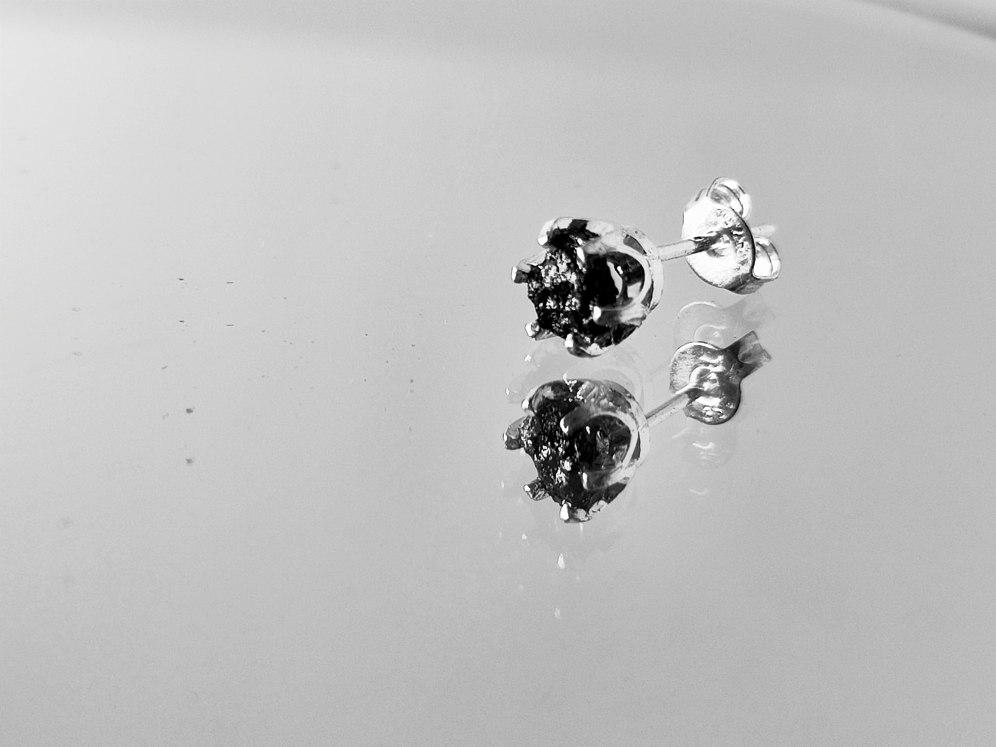 Uhani Srebro 925 Diamant, KUOLMi, nakit iz premoga, premog